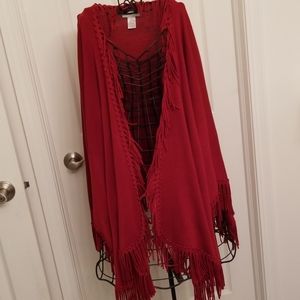 Coldwater creek Cape with fringe